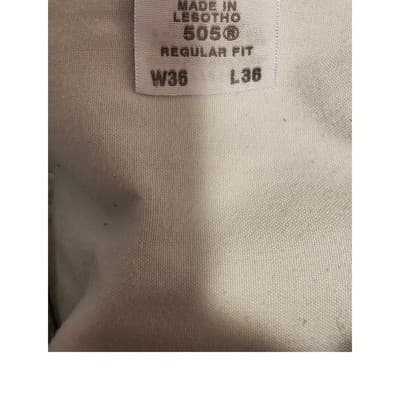 Levi's 505 Regular Fit Straight 36x36 100% Cotton Denim Blue Jeans - Thumbnail 4