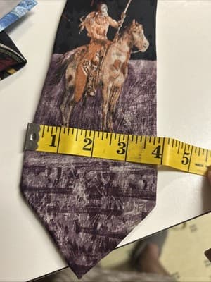 Michael Jordan Vintage 1991 Bugatchi Uomo Warrior Horse Silk Tie - Thumbnail 6