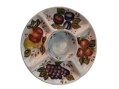 Heritage Mint, Ltd Black Forest Fruits Relish Tray Or Divided Server, 15” Heavy - Thumbnail 2