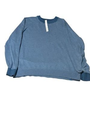 Lululemon Silk Blend Crewneck Sweater Women’s Size 12 Blue Soft Long Sleeve