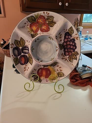 Heritage Mint, Ltd Black Forest Fruits Relish Tray Or Divided Server, 15” Heavy - Thumbnail 3