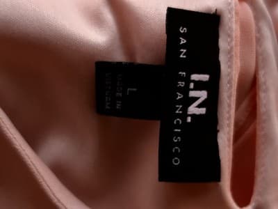 Womens I.N. San Francisco Salmon Pink Blouse Sz L . - Thumbnail 4