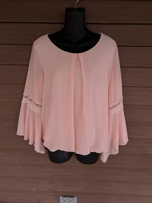 Womens I.N. San Francisco Salmon Pink Blouse Sz L . - Thumbnail 5