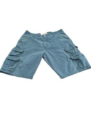 Wrangler Cargo Shorts Mens 32 Blue Authentic Relaxed Utility Cotton - Thumbnail 2