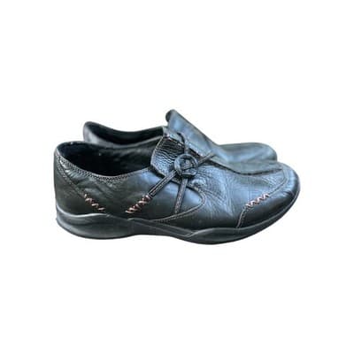 Clarks Black Leather Wave Run Slip-On Loafers Women Size 7M Shoes - Thumbnail 6