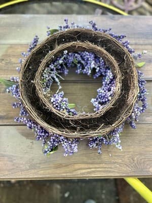 Lavender & BlueBerry Wreath 14 in Diameter - Thumbnail 6