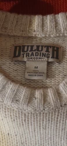 Duluth Trading Company Mens 100% Shetland Wool Fisherman Sweater Size M Oatmeal - Thumbnail 2