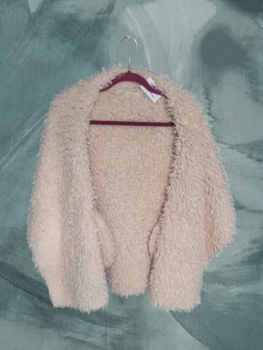 Hopely Womens Faux Fur Vest Size Small Beige Pockets Open Front - Thumbnail 2