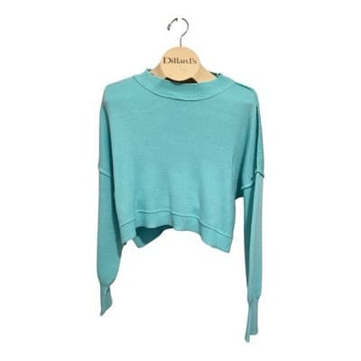 Pink Rose Drop Shoulder Cropped Sweater size L NWT