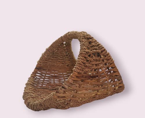 Beautiful Tricolor Rattan Woven Basket - Thumbnail 3