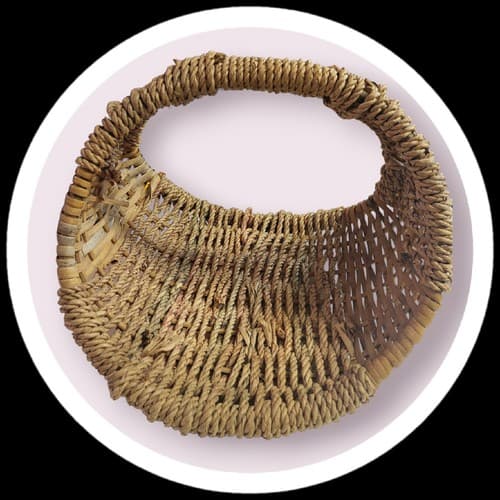 Beautiful Tricolor Rattan Woven Basket - Thumbnail 2