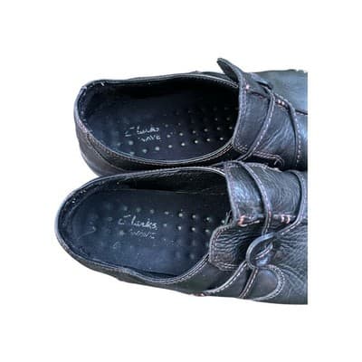 Clarks Black Leather Wave Run Slip-On Loafers Women Size 7M Shoes - Thumbnail 7