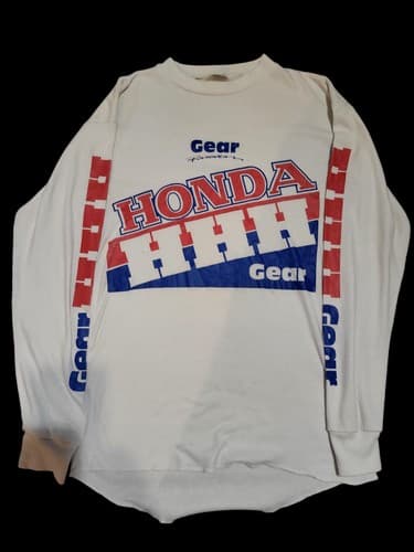 Rare VTG 80s Honda HHH GEAR RACEWEAR Motocross Jersey Shirt M USA