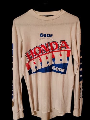 Rare VTG 80s Honda HHH GEAR RACEWEAR Motocross Jersey Shirt M USA - Thumbnail 2