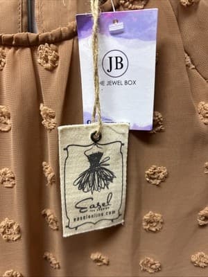 Boho Easel Los Angeles Dress Flowy Ruffle Rust Color Sz Sm Long Sleeve NWT - Thumbnail 3
