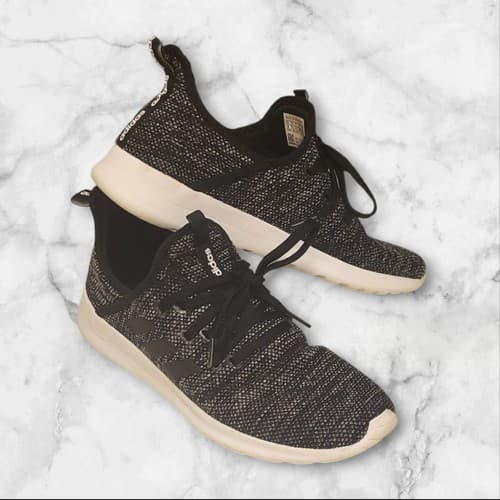 ADIDAS Sneakers Women 9 M Cloudfoam Pure Running Shoes Black Athletic