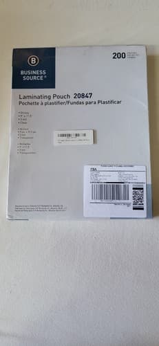 Business Source 200 Laminating Pouches 20847 Clear 9 X 11.5 Glossy 3 mil NEW