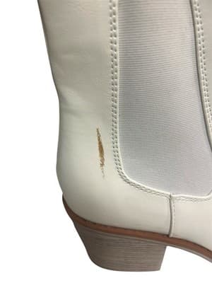 Pierre Dumas Canny Ankle Bootie White Side Zip Size 9 Chelsea Western - Thumbnail 6