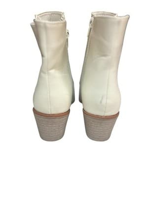 Pierre Dumas Canny Ankle Bootie White Side Zip Size 9 Chelsea Western - Thumbnail 4