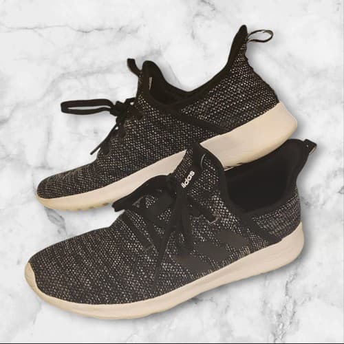 ADIDAS Sneakers Women 9 M Cloudfoam Pure Running Shoes Black Athletic - Thumbnail 5