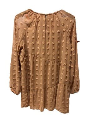 Boho Easel Los Angeles Dress Flowy Ruffle Rust Color Sz Sm Long Sleeve NWT - Thumbnail 2