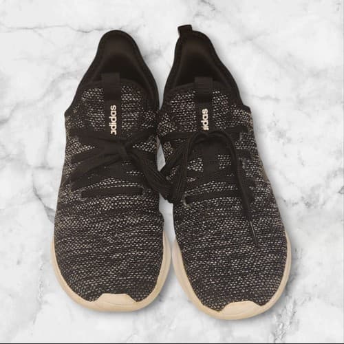 ADIDAS Sneakers Women 9 M Cloudfoam Pure Running Shoes Black Athletic - Thumbnail 4