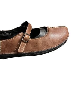 Clark’s Size 9 Leather Brown Appely Walk Mary Jane Shoes - Thumbnail 10