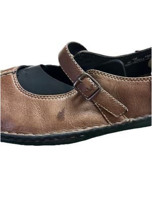 Clark’s Size 9 Leather Brown Appely Walk Mary Jane Shoes - Thumbnail 8