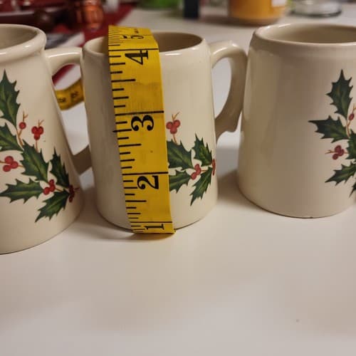 Vintage Set Of 6 Holly Berry Holiday Mugs - Thumbnail 8
