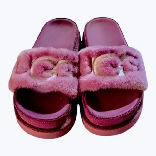 UGG Womens Laton Fur Slide Sandal California Aster 1111236 Pink Size 7 - Thumbnail 6