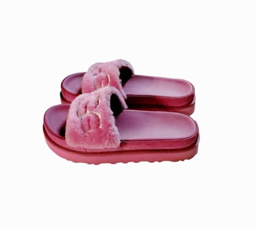 UGG Womens Laton Fur Slide Sandal California Aster 1111236 Pink Size 7 - Thumbnail 3