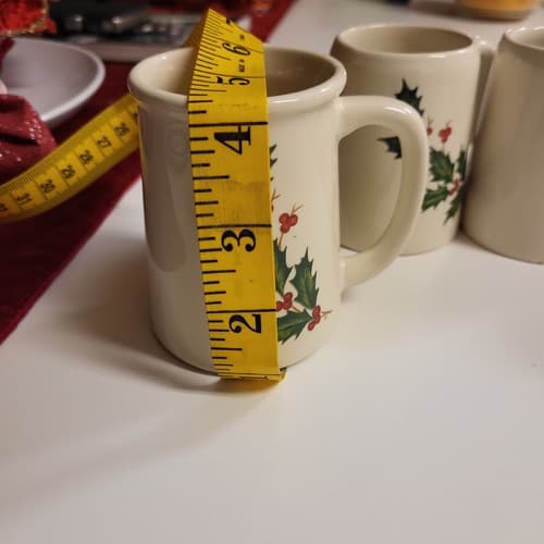 Vintage Set Of 6 Holly Berry Holiday Mugs - Thumbnail 6