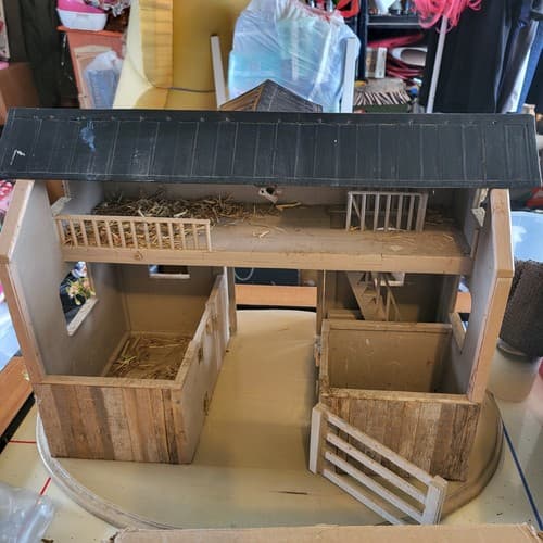 Handmade Real Wood Loft With Working Light 2 Stall Wood Barn - Thumbnail 6
