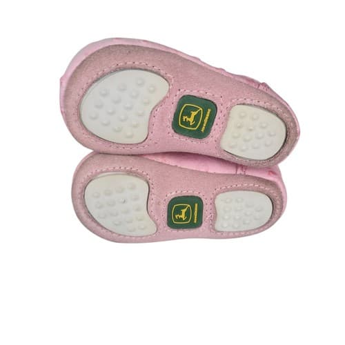 John Deere Pink Johnny Poppers Baby Girls Infant Boots Leather Size 0 - Thumbnail 2