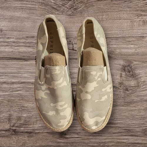 Esprit Womens Nadine Came Slip On Flat Shoes Light Suede Espadrilles Size 8.5 US