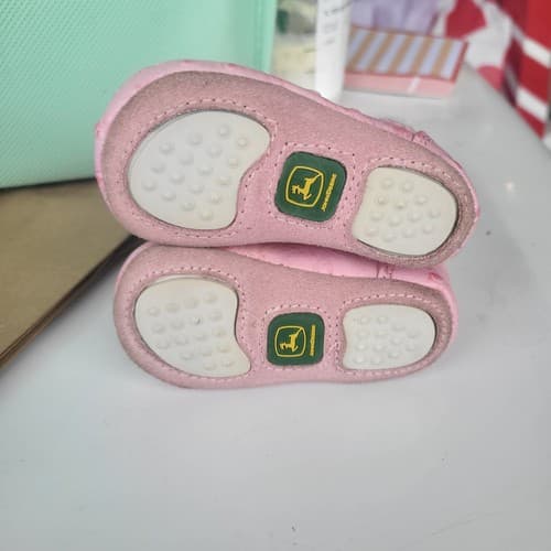 John Deere Pink Johnny Poppers Baby Girls Infant Boots Leather Size 0 - Thumbnail 6