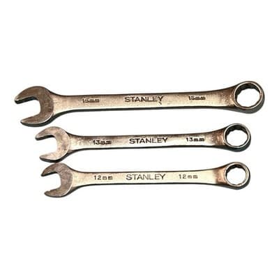 Stanley 86-860 12 Point 15mm 86858 13mm, 86857 12mmCombination Wrench Metric