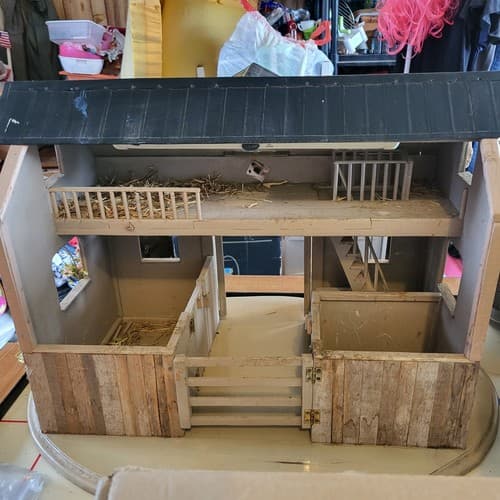 Handmade Real Wood Loft With Working Light 2 Stall Wood Barn - Thumbnail 7