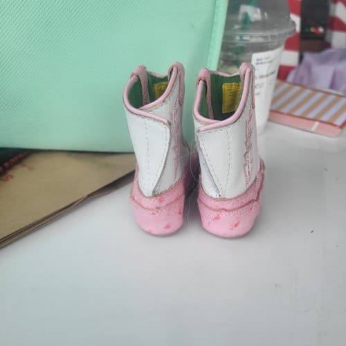 John Deere Pink Johnny Poppers Baby Girls Infant Boots Leather Size 0 - Thumbnail 5