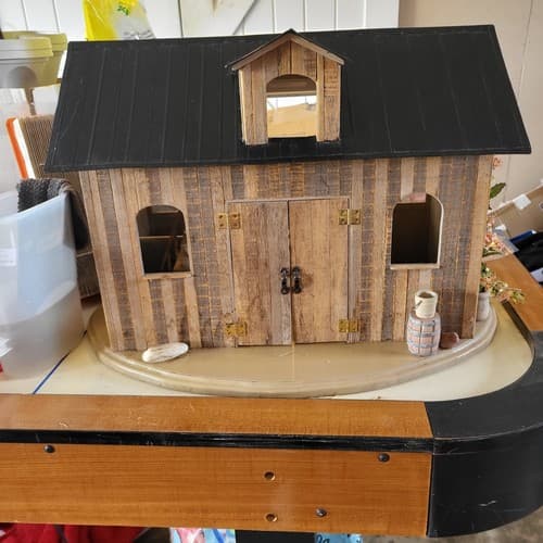 Handmade Real Wood Loft With Working Light 2 Stall Wood Barn - Thumbnail 2
