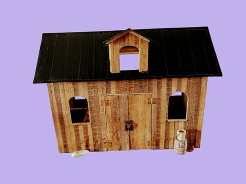Handmade Real Wood Loft With Working Light 2 Stall Wood Barn - Thumbnail 13