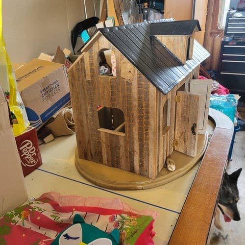 Handmade Real Wood Loft With Working Light 2 Stall Wood Barn - Thumbnail 8