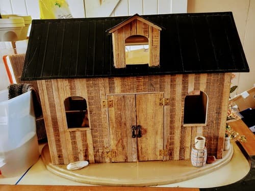 Handmade Real Wood Loft With Working Light 2 Stall Wood Barn