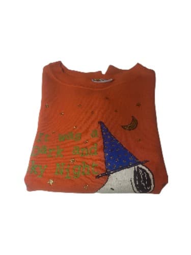 Vintage Peanuts Halloween Orange Sweatshirt Snoopy Charlie Brown Size XL - Thumbnail 3