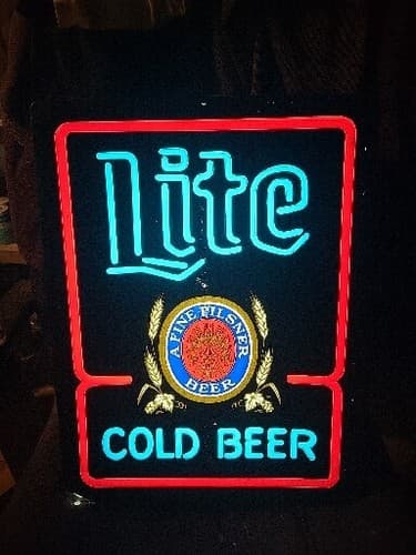MILLER LITE COLD BEER Plastic Illuminated 20" x 15" Sign #LA-1914 - TESTED