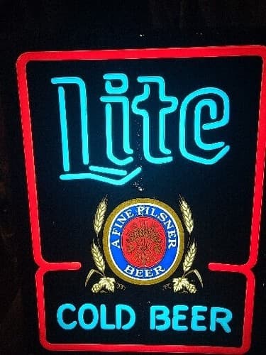 MILLER LITE COLD BEER Plastic Illuminated 20" x 15" Sign #LA-1914 - TESTED - Thumbnail 2