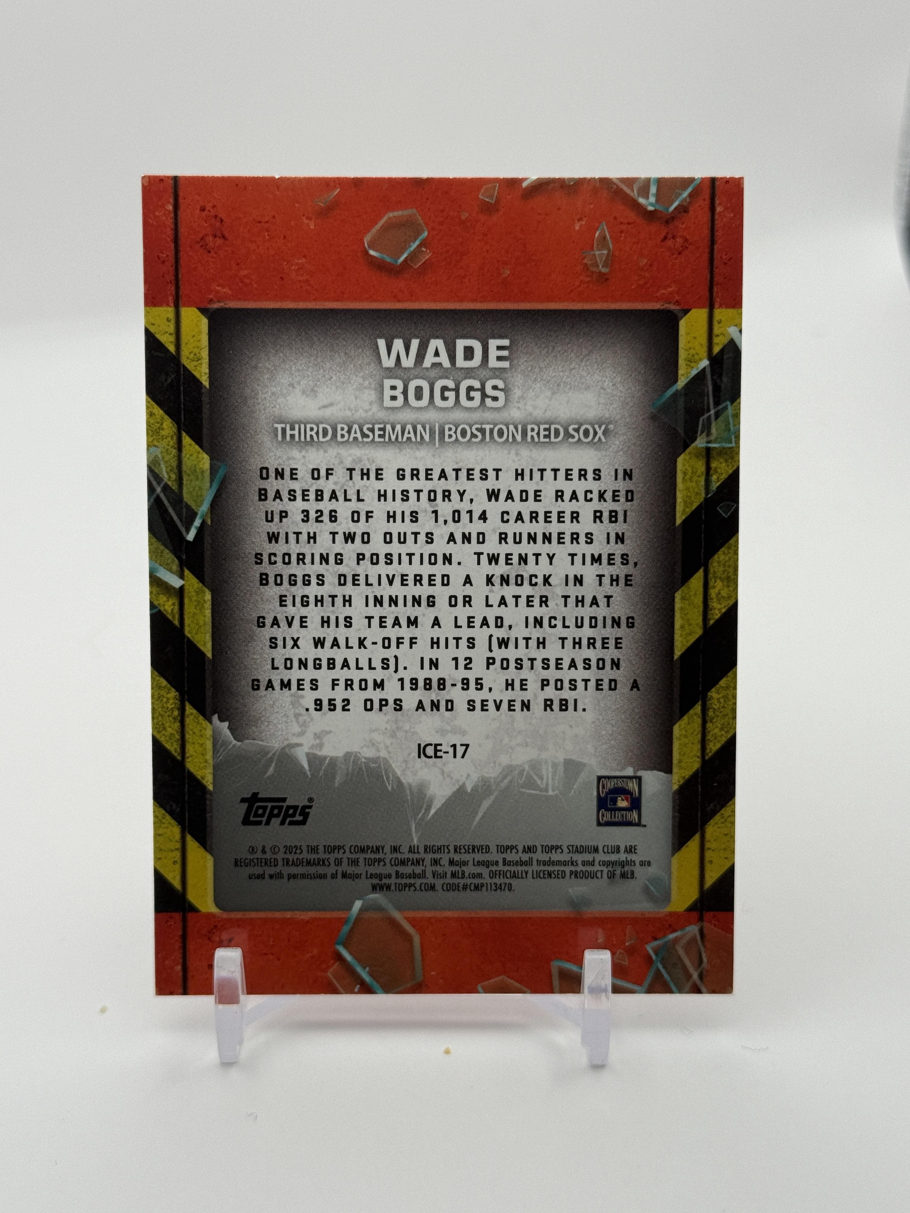2025 Stadium Club #ICE-17 Wade Boggs In Case of Emergency - Thumbnail 2