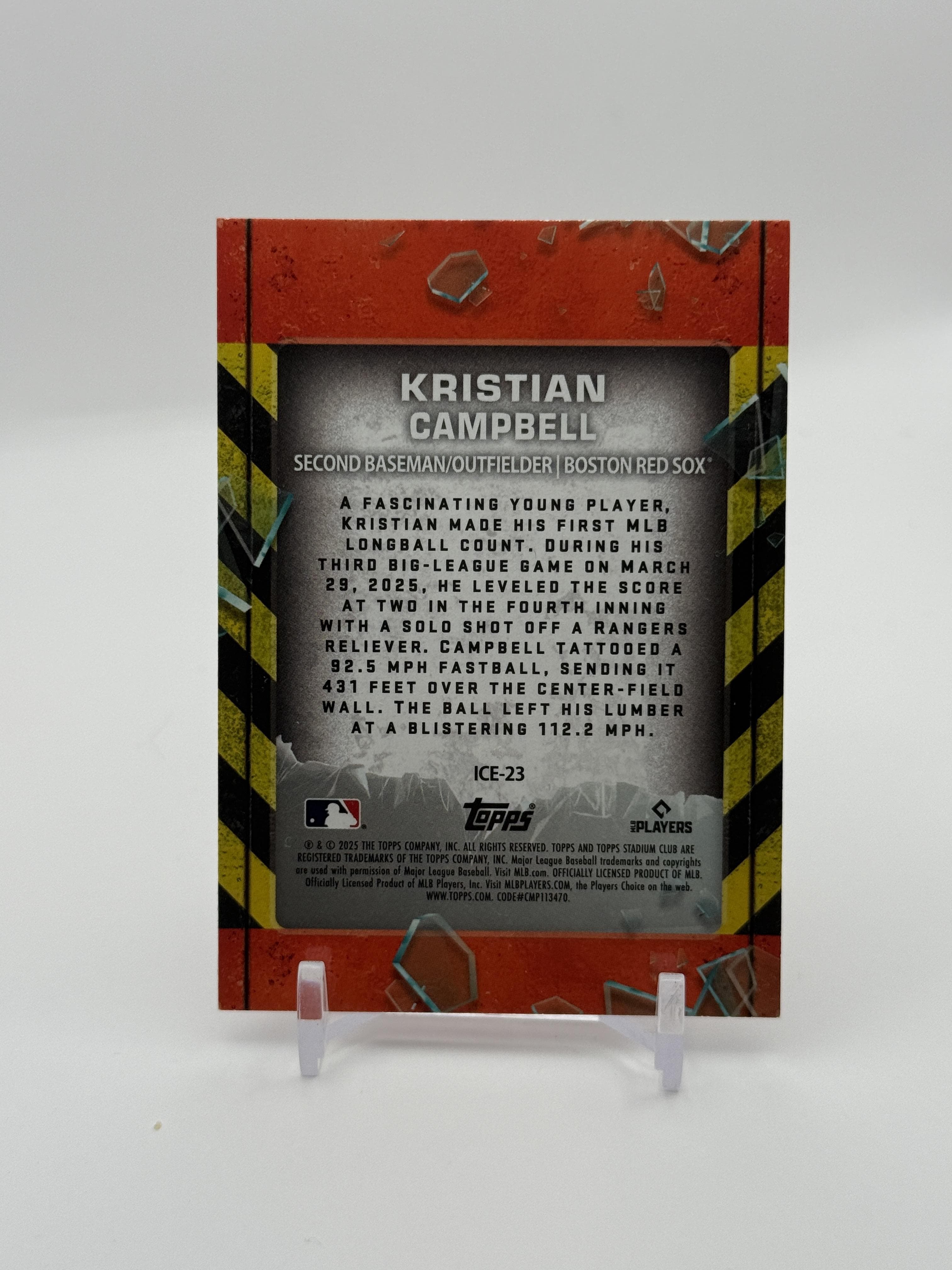 2025 Stadium Club #ICE-23 Kristian Campbell In Case of Emergency - Thumbnail 2