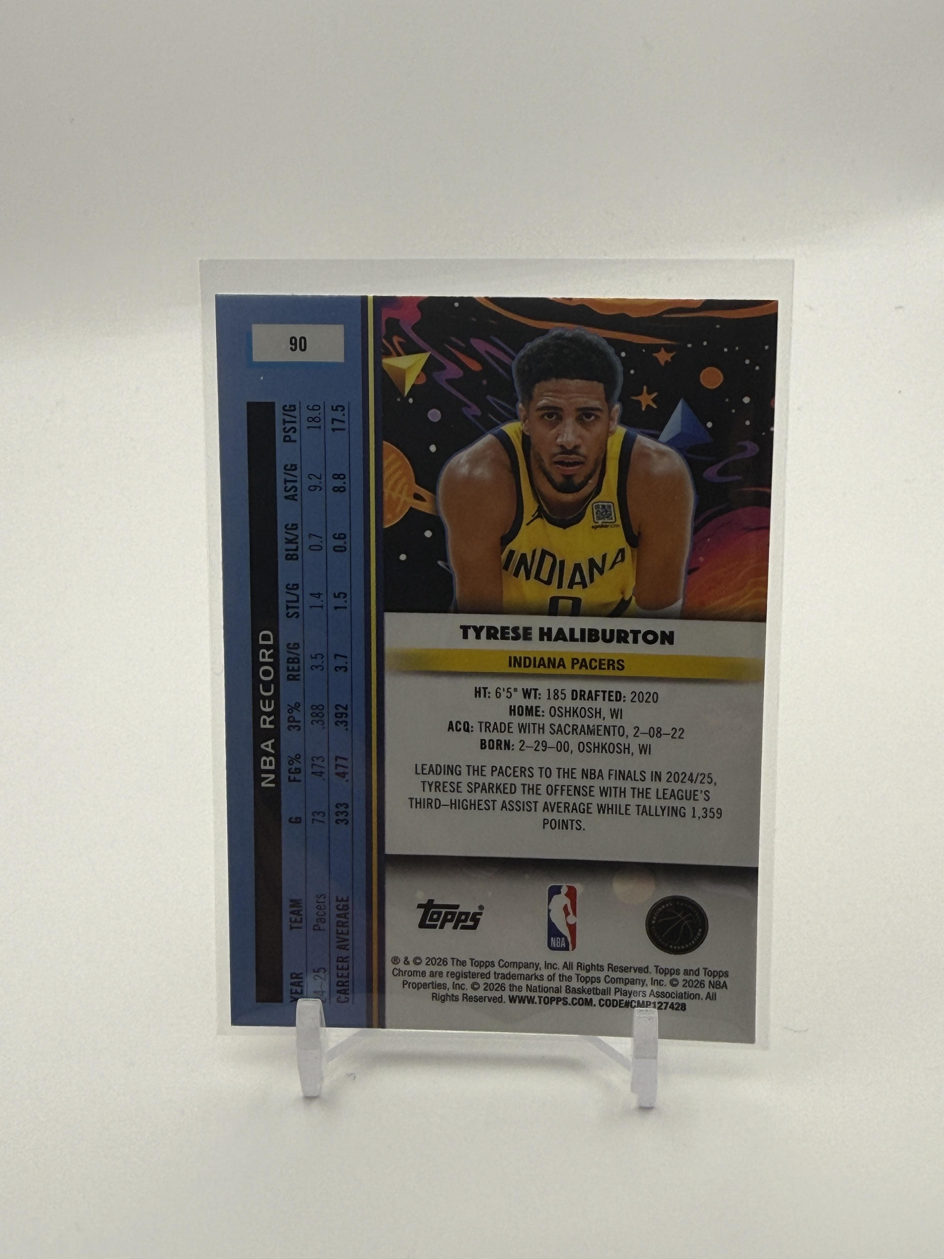 2025-26 Topps Chrome Cosmic #90 Tyrese Haliburton - Thumbnail 2