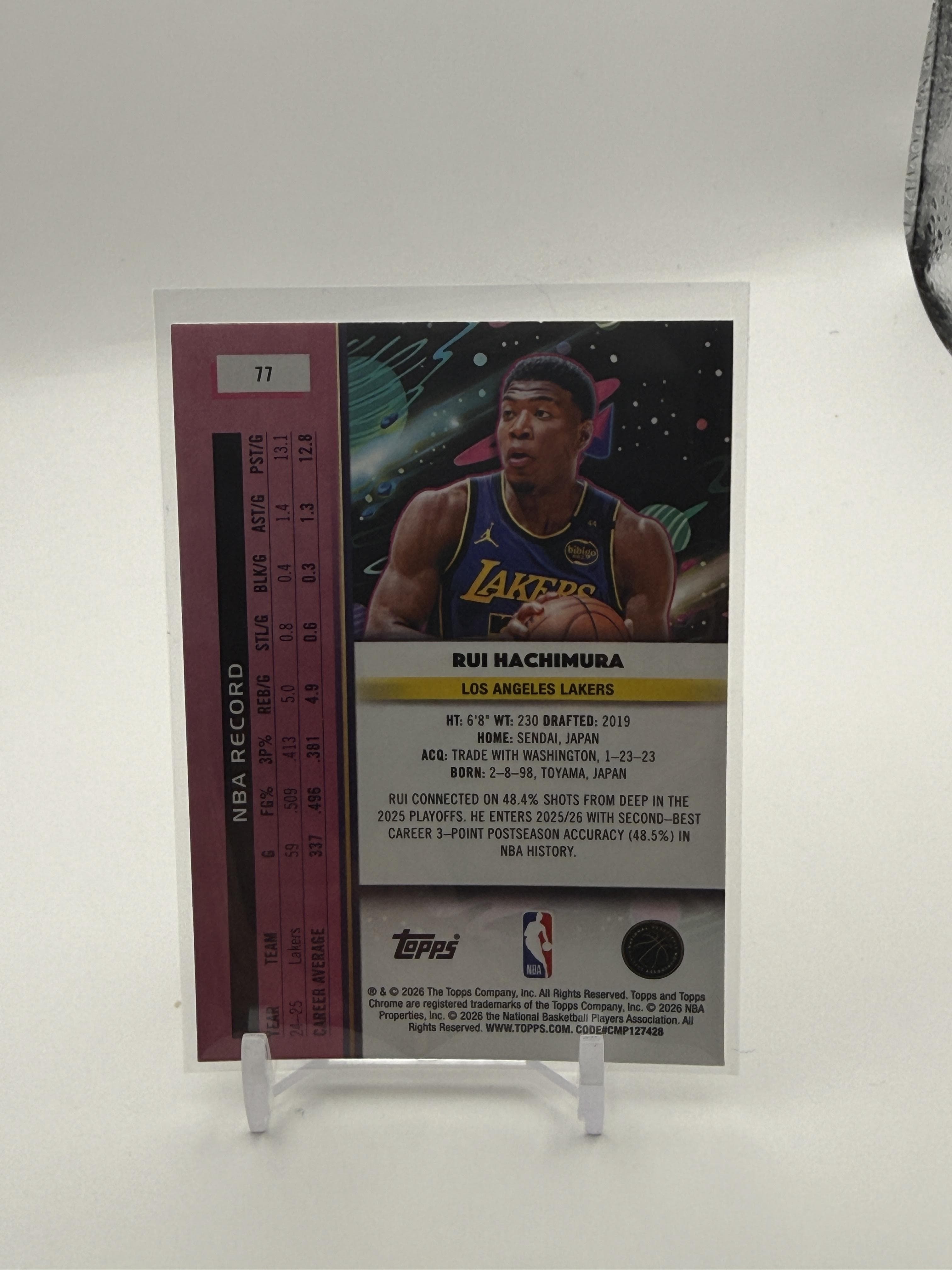 2025-26 Topps Chrome Cosmic #77 Rui Hachimura - Thumbnail 2